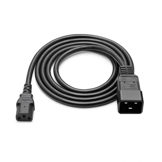 Heavy-Duty AC Power Cord C13 Extension to C20 - 1.5 Meter Length
