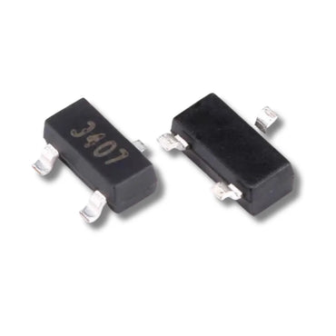 Front and back view of CJ3407 MOSFET for Load Switch and PWM