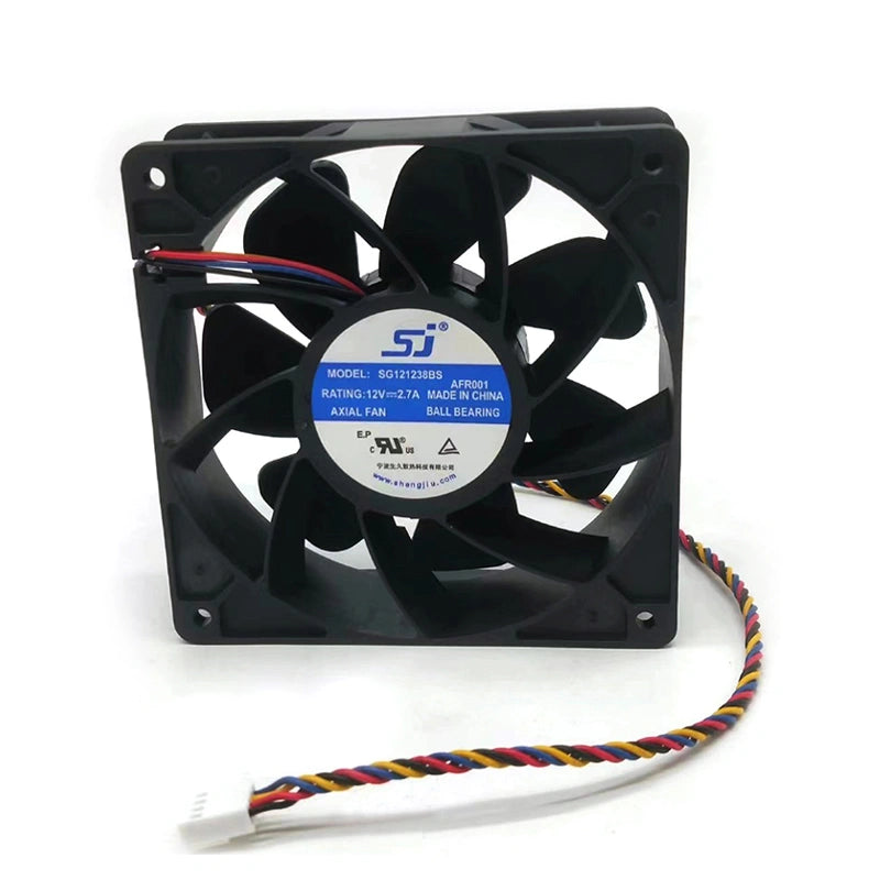 SJ SG121238BS 12V 2.7A Cooling Fan for Antminer ElphaPex Miner