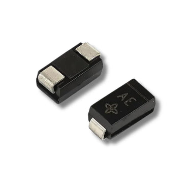 Front and back view of SMAJ5.0A AE Diode for Avalon Miner 850 Control Board