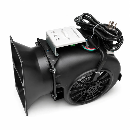 Black Mini Standard compact silencer with AC motor and speed switch for Antminer, 300W or 400W.