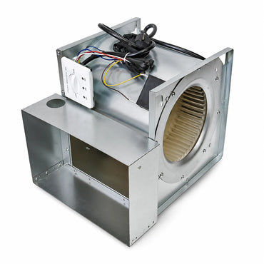 Silver Industrial silencer blower with pure copper AC motor for Antminer, 200W or 300W variant.