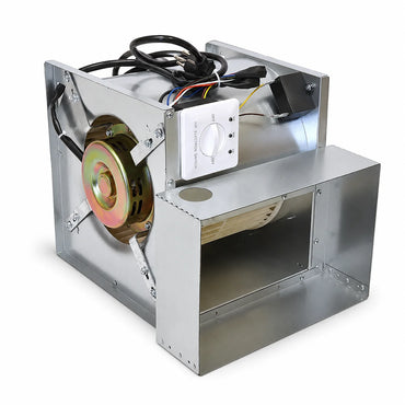Antminer Silver Industrial silencer installation diagram showing blower connected to miner exhaust port.