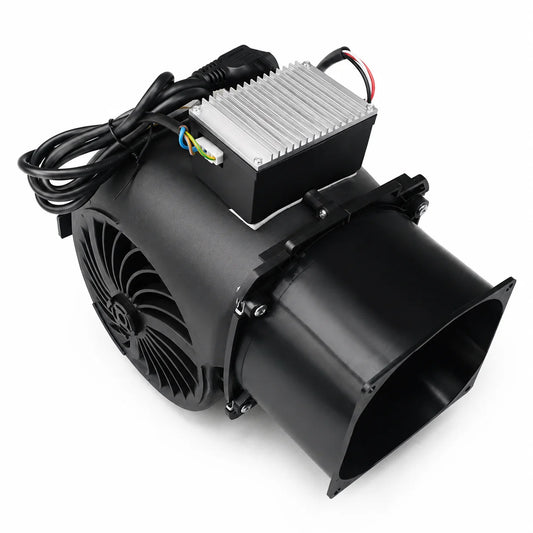 Black Mini Gen2 brushless DC silencer with 140mm exhaust adapter for Whatsminer M20 M21 M30 M50 M60 series.