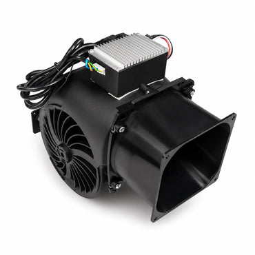Gen2 brushless DC silencer installed on Whatsminer setup, 140mm adapter, 2 fan simulators on control board