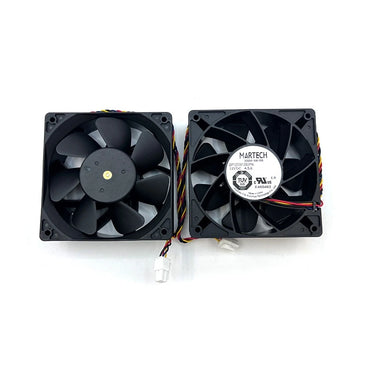 MARTECH 12V 4.5A cooling fan packaging and connector types for Antminer S19kPro, L9, S21, and KS5Pro