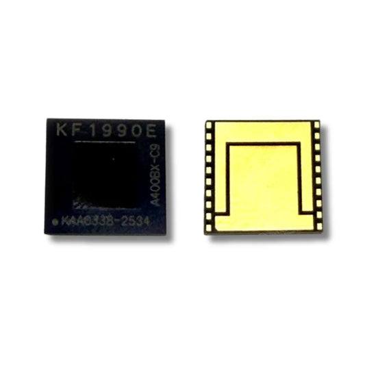 Genuine MicroBT KF1990E ASIC chip for Whatsminer M73S hashboard repair, top view of chip package and markings.