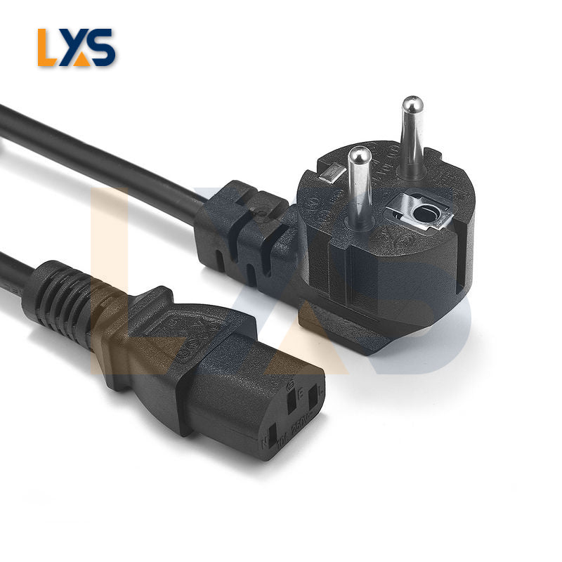 EU Standard Male Plug and C13 Extension Female Plug Power Cord