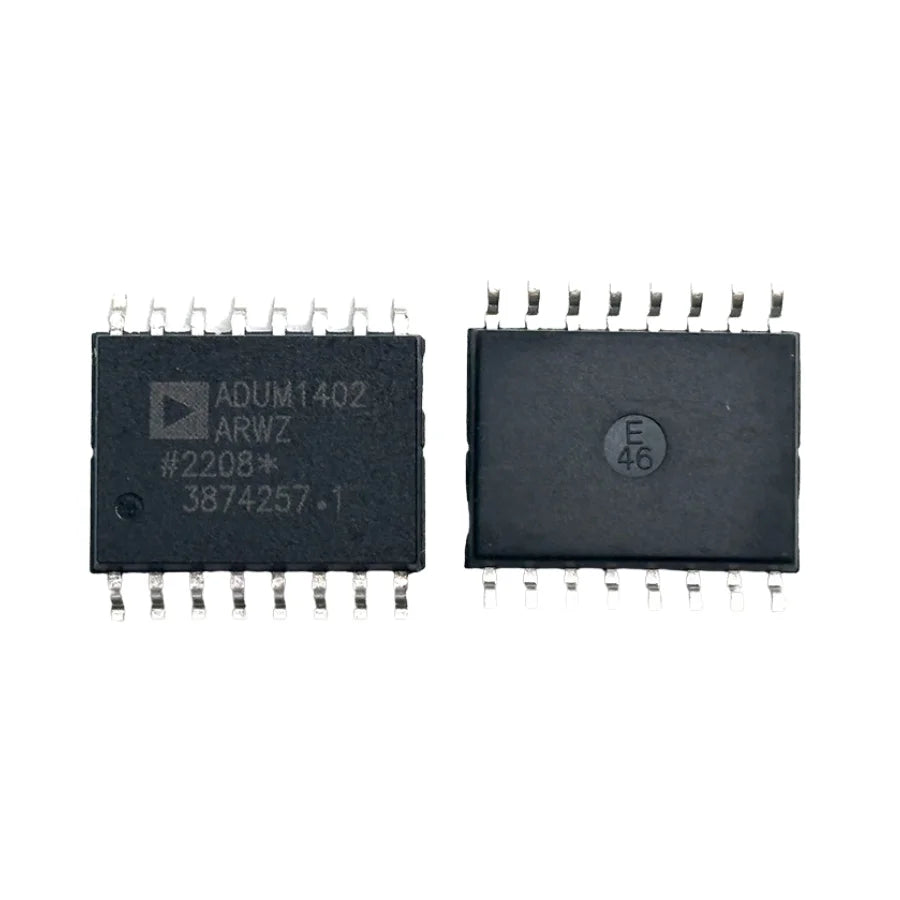 Front and back view of ADUM1402ARWZ-RL Digital Isolator 16-SOIC