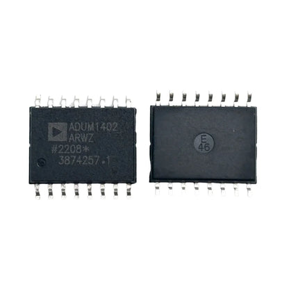 Front and back view of ADUM1402ARWZ-RL Digital Isolator 16-SOIC