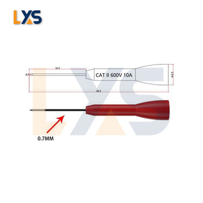 Stainless Steel Fine Needle Double Insulated Probe for CAT II 600V/10A Current and Voltage