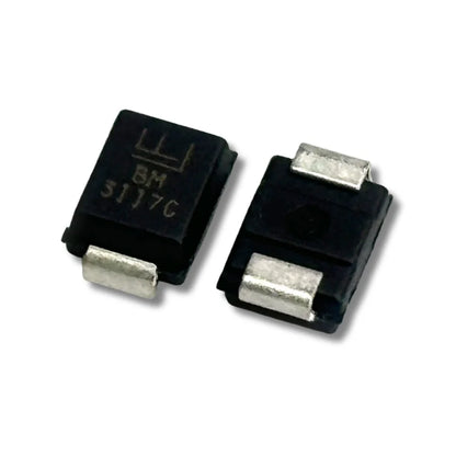 Front and back view of DO214AA TVS diode 600W 15V