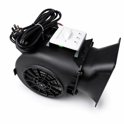Black Mini Standard silencer side view showing on-unit High Medium Low speed switch for AC motor speed control on Antminer.