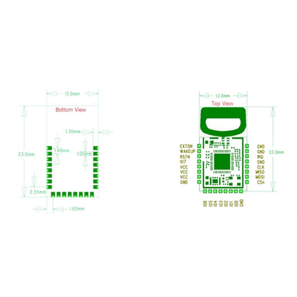 BU01 UWB module dimensions and size diagram