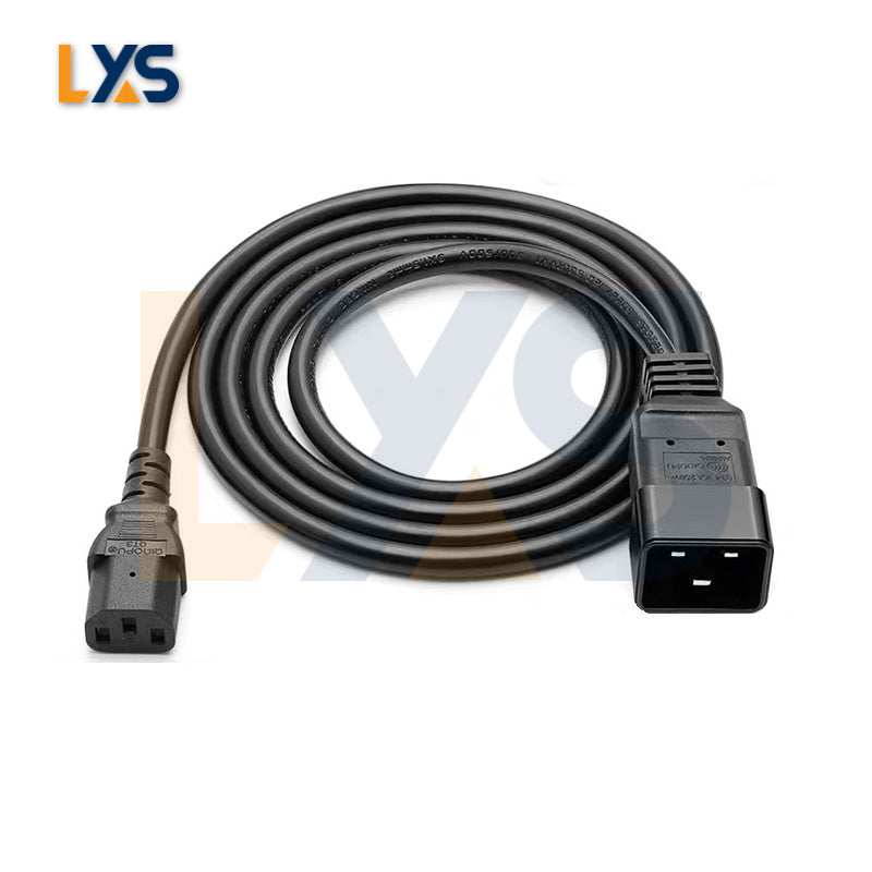 Heavy-Duty AC Power Cord C13 Extension to C20 - 1.5 Meter Length, 3x2.5 sq.mm Grade for Maximum Performance