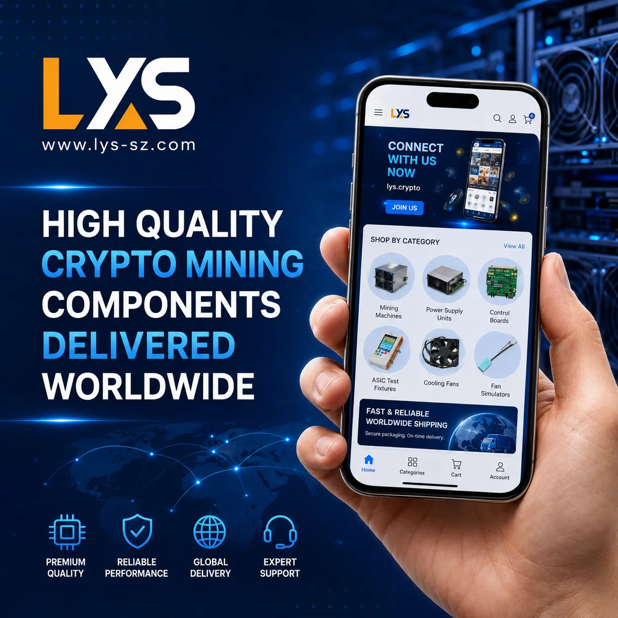 High quality crypto mining parts shipped worldwide - LYS Shenzhen