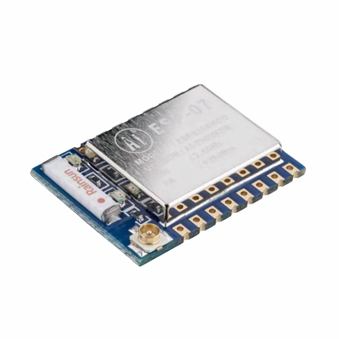 ESP-07 WiFi module antenna interface showing ceramic and external antenna options
