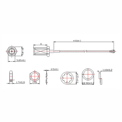 SMA to IPEX antenna cable connected to wireless communication module
