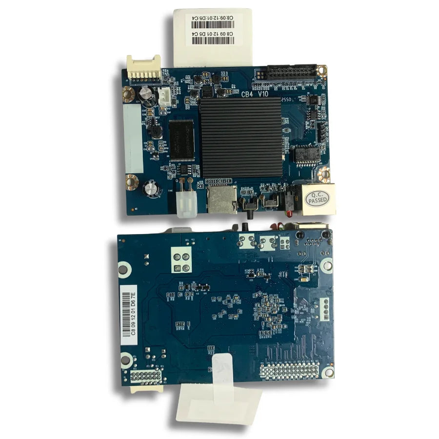 Whatsminer CB4 V10 control board showing DVI monitor port and Ethernet networking for miner diagnostics