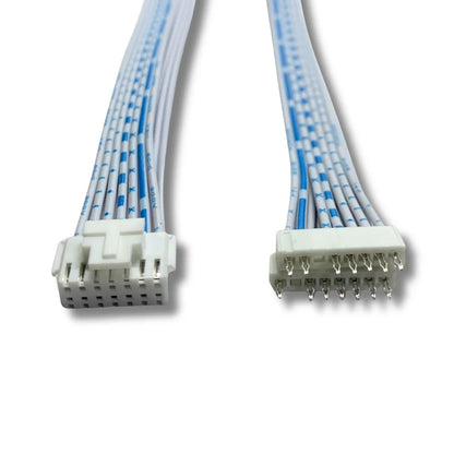 Close-up of the PSU-side connector on the Whatsminer P221 / P222 signal cable, locking tabs visible for secure latch.