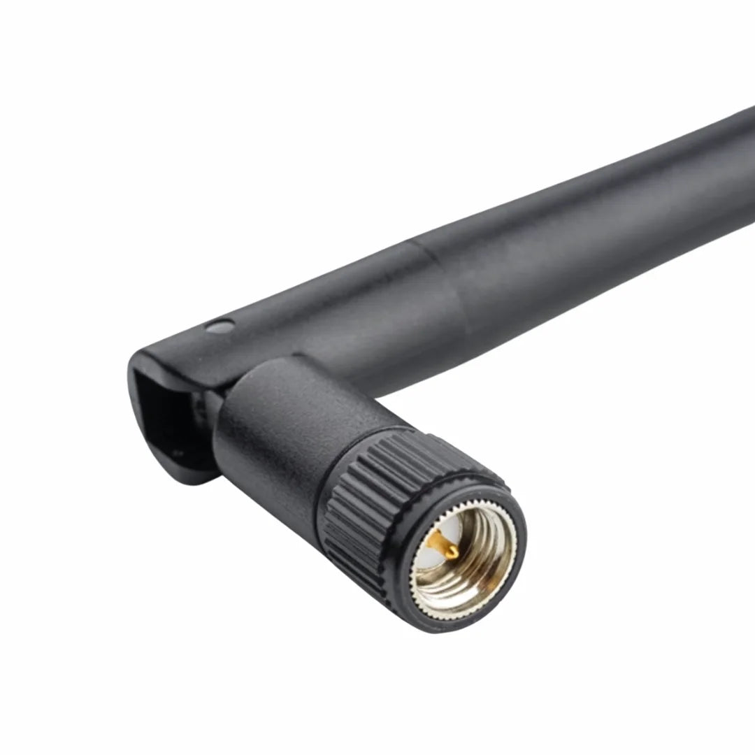 2.4GHz WiFi stick antenna 2dBi gain SMA male connector angled view