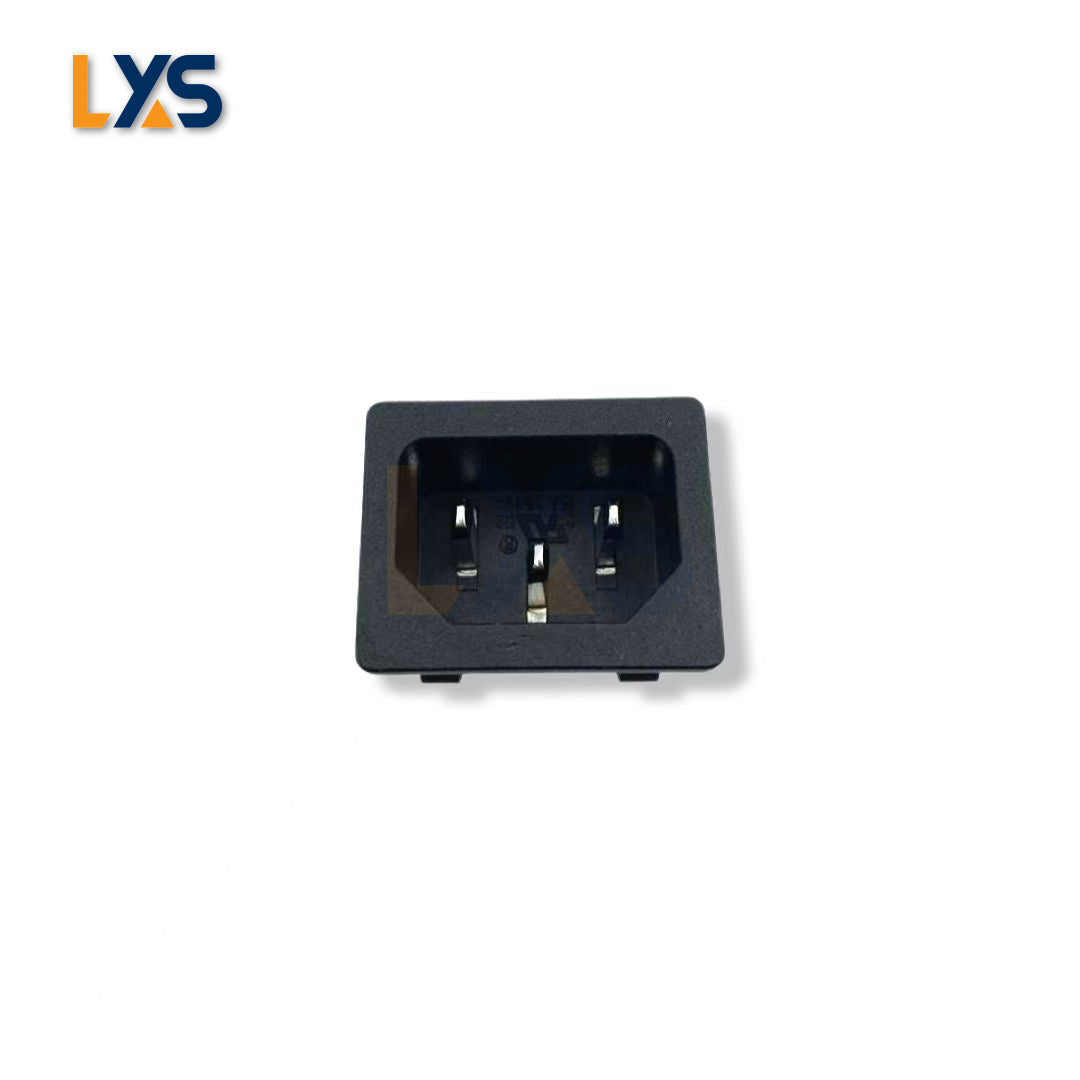 Replaceable 3-Terminals C14 Power Male Plug - Ideal for Bitmain Power Supply Units, 250V 10A Rating, Sturdy Plastic and Metal Construction