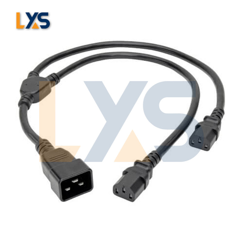 Reliable C20 Plug to Splitter 2x C13 Power Cord - Perfect for Bitmain Antminer S17 S19 Series, UL Listed, High Performance