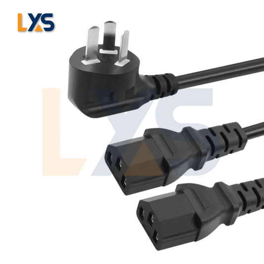 Reliable Chinese CN Standard Plug to Splitter Dual C13 AC Cord - Enhance ASIC Miner Power Connections, High-Quality Materials
