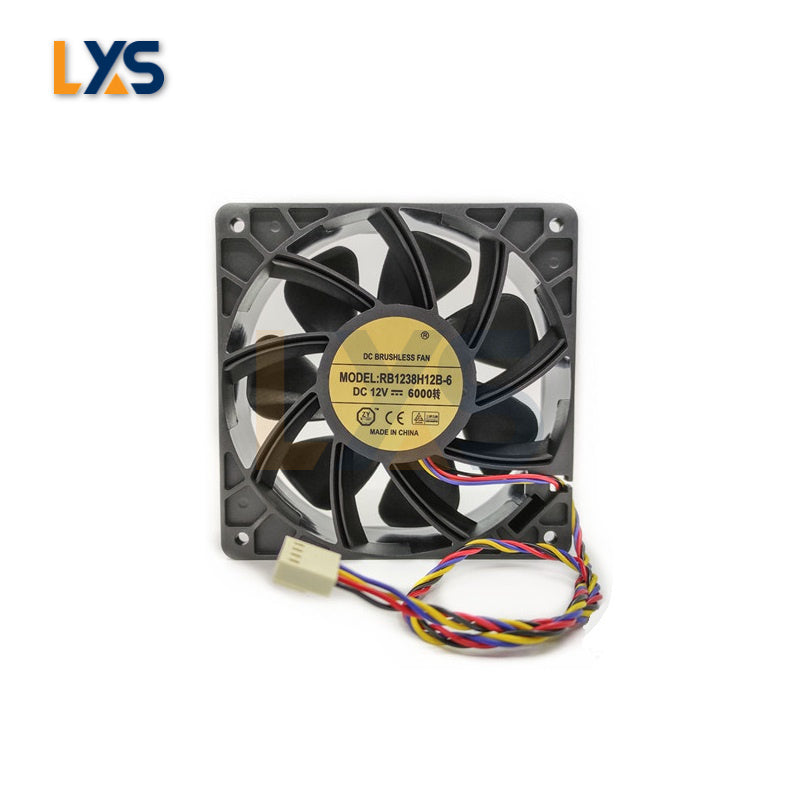 RB1238H12B-6 Cooling Fan - 120x38mm ASIC Miner Cooling Solution, 6000 RPM, Plug-and-Play 4-Pin Connection, Efficient Cooling Performance