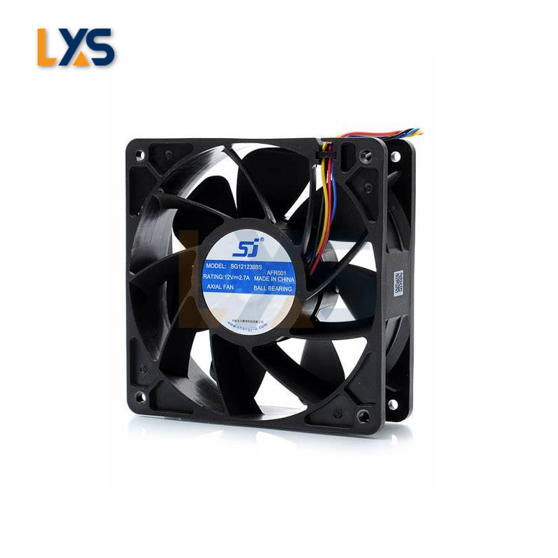 Reliable SJ Axial Fan SG121238BS - 12V 2.7A Cooler Ideal for Crypto Miner